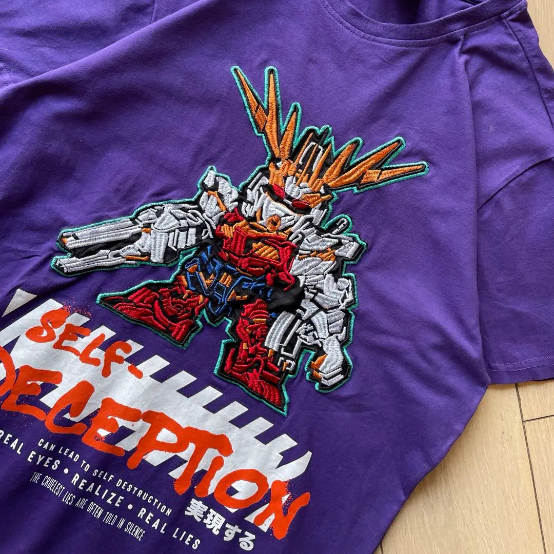 [Difficult to obtain] CREATE 2MRW GUNDAM Gundam Full Embroidery T -shirt Purple | 【入手困難】CREATE 2MRW GUNDAM ガンダム　全刺繍　tシャツ 紫