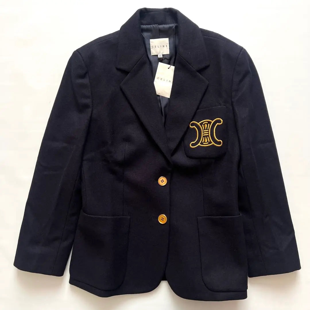 [New] celine Celine Triomphe logo embroidered jacket blazer 38