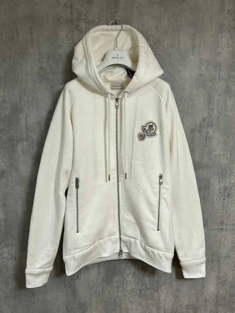 Set of 2 ☆ Unused and authentic! MONCLER Hoodie Long T-shirt L Black and White | 2点セット☆未使用・本物保証！MONCLER パーカー ロングTシャツ L 白黒