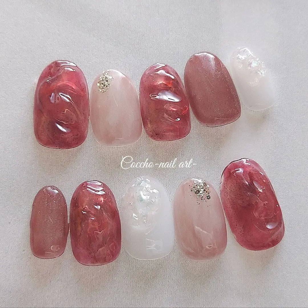 No.247 Strawberry jam berry berry nuance / nail tip