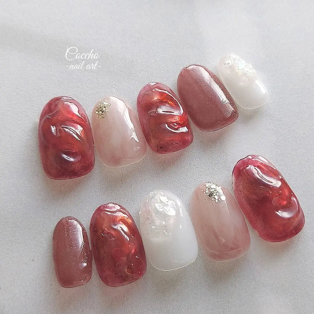 No.247 Strawberry jam berry berry nuance / nail tip