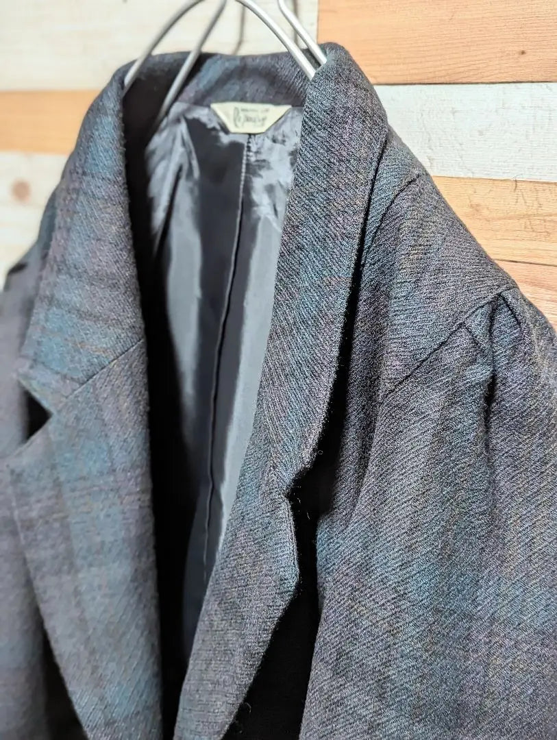 [Made in Japan] Jacket coat, check pattern, tailored jacket, lining, tuck | 【日本製】ジャケットコート　チェック柄　テーラードジャケット　裏地付き　タック