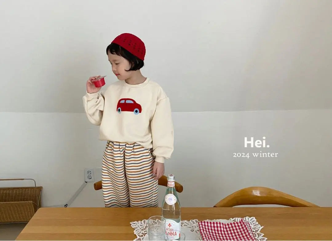 Korean children's clothing, genuine Hei border jogger pants | 韓国子供服　正規品　Hei ボーダー　ジョガーパンツ