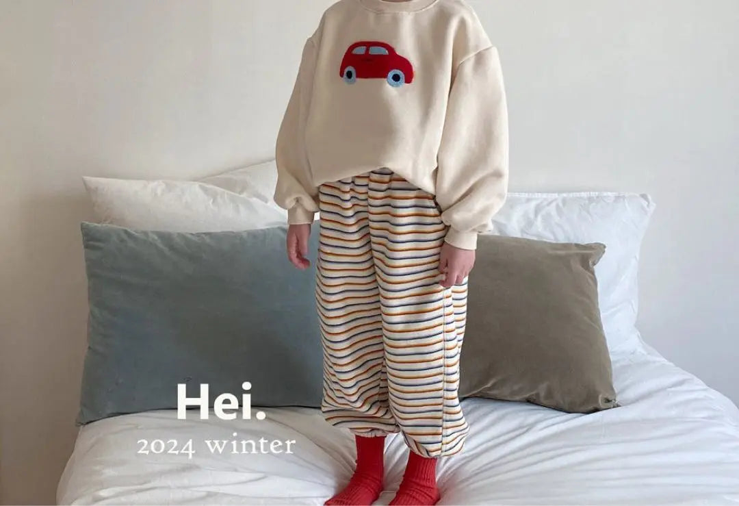 Korean children's clothing, genuine Hei border jogger pants | 韓国子供服　正規品　Hei ボーダー　ジョガーパンツ