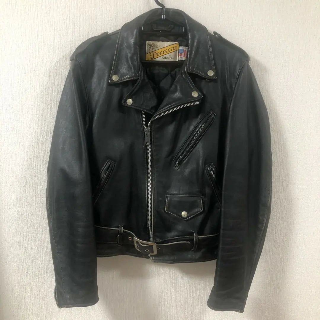 [90s] Schott USA rider double used leather jacket