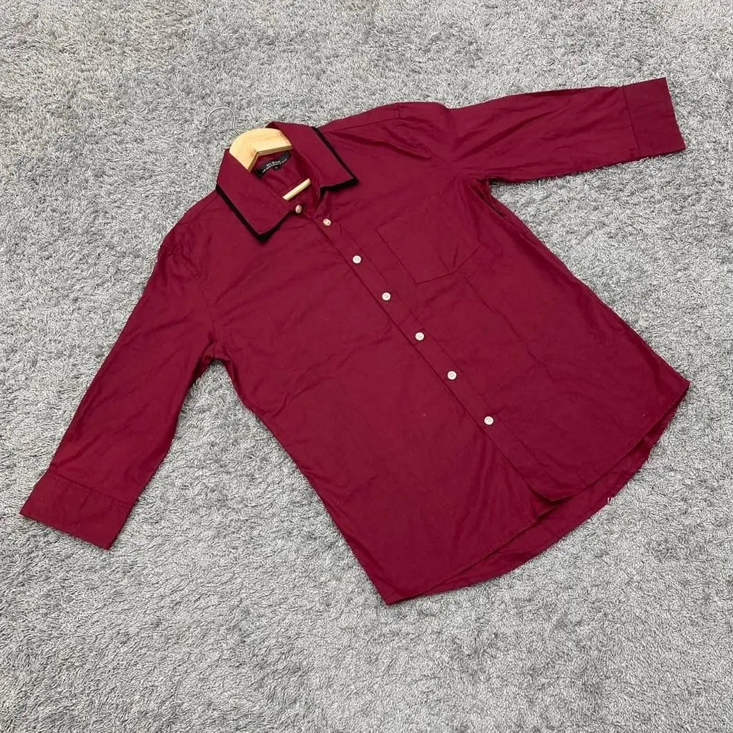 ★JILL BLAZE★Shirt★Bordeaux★Red★100% Cotton★Men's (L)