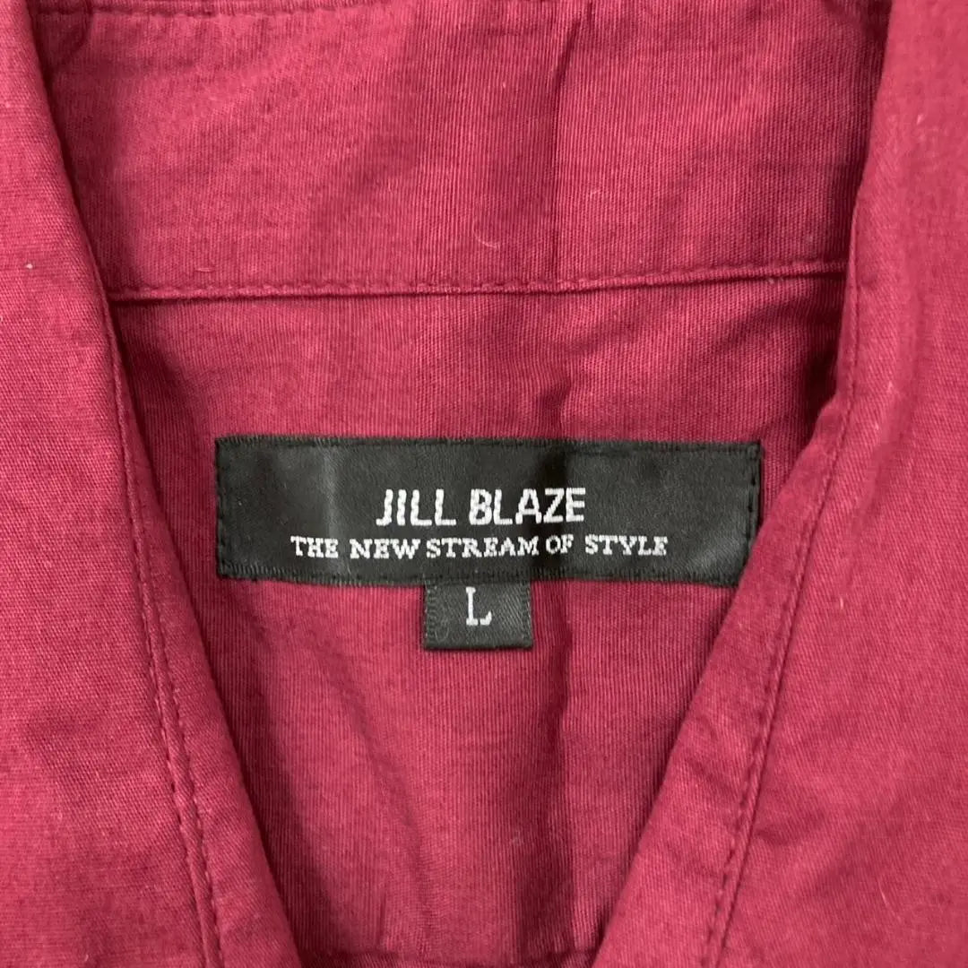 ★JILL BLAZE★Shirt★Bordeaux★Red★100% Cotton★Men's (L)