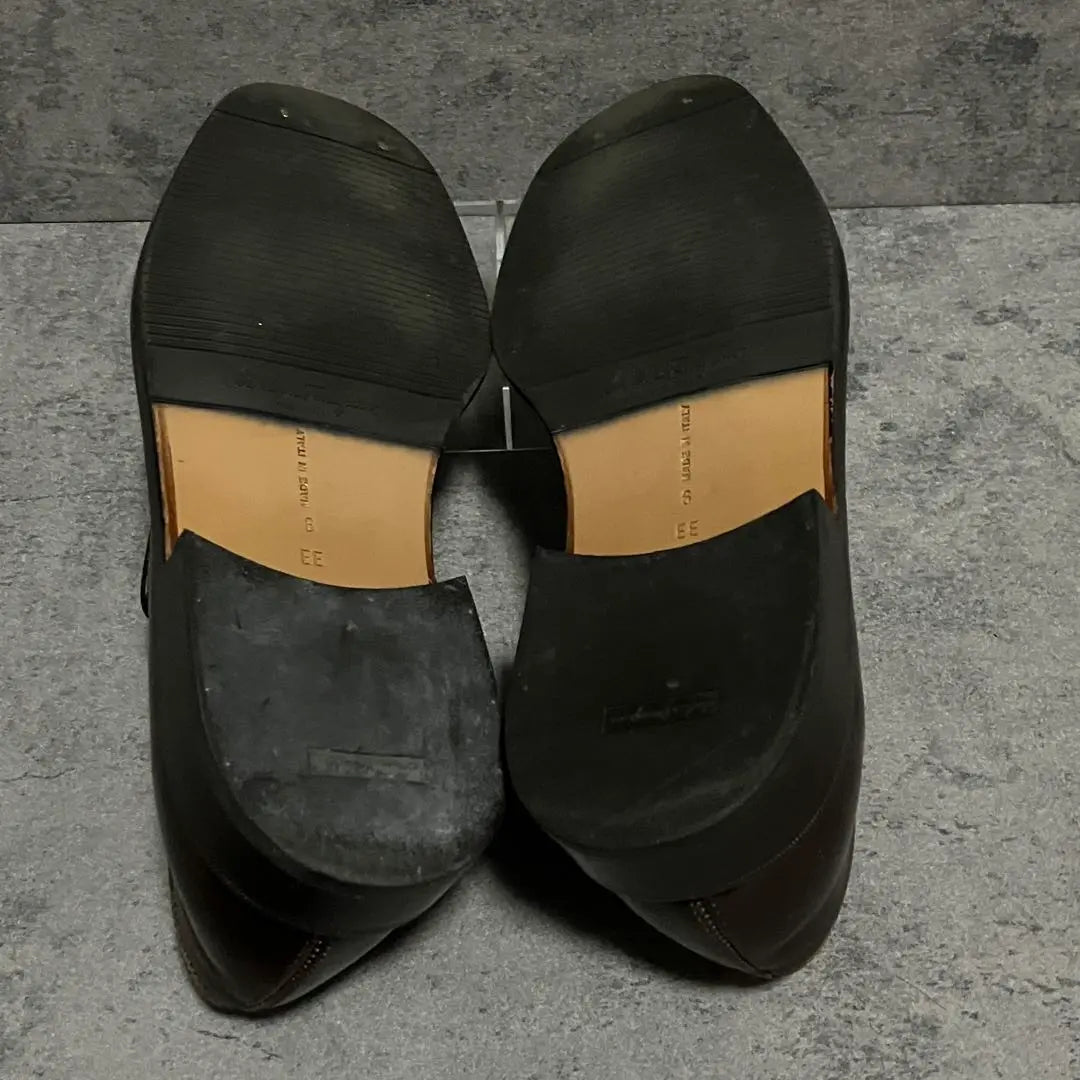 ♡Grado sin usar♡ Mocasines Ferragamo Bit Gancini de piel auténtica marrón 1359