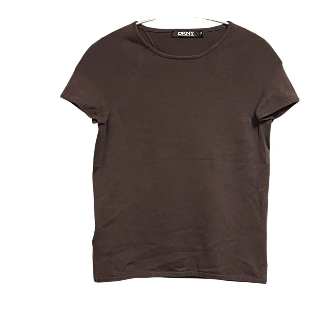 [Good condition] DKNY Short-sleeved Wool Knit Brown 210.KR.N2 P (7 size)