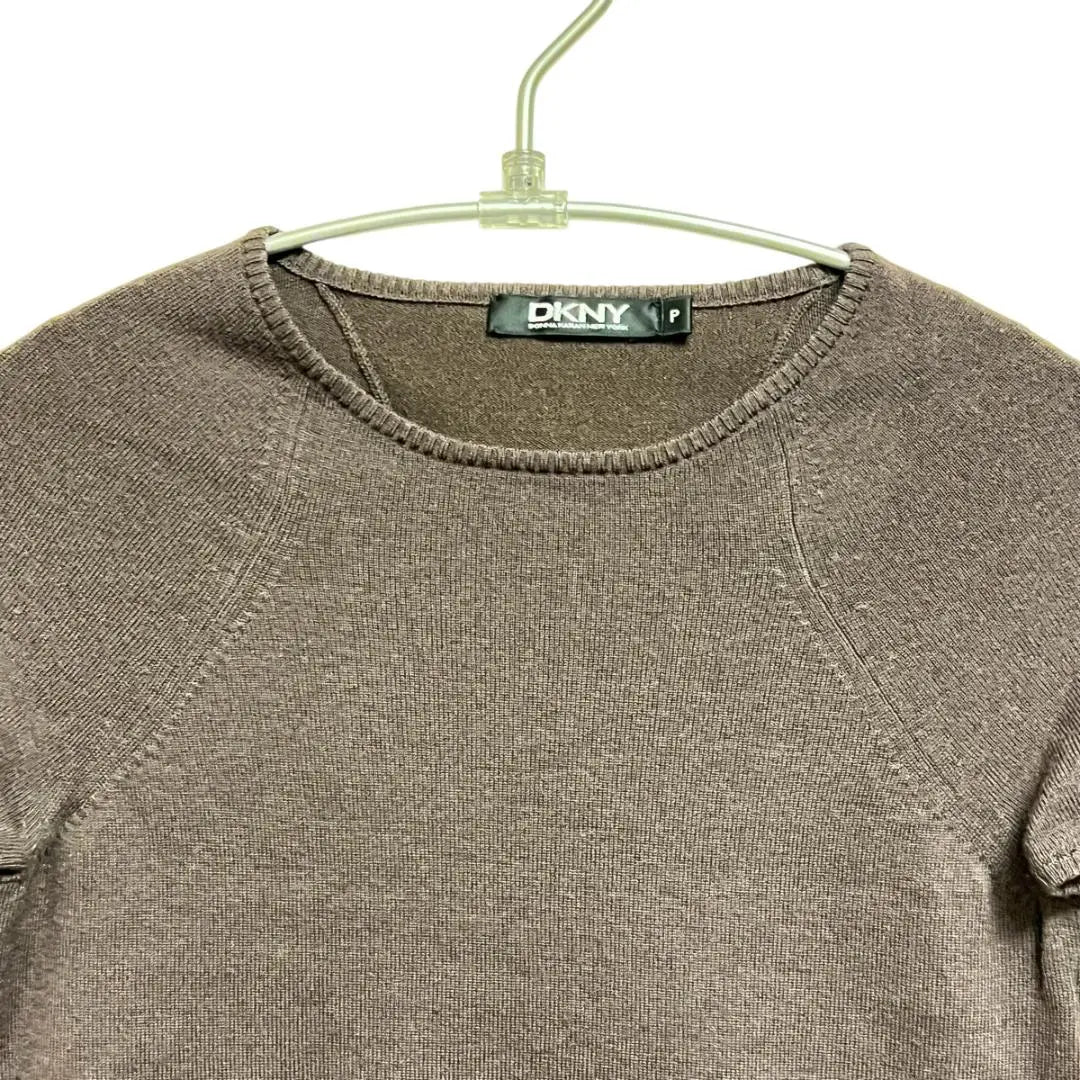 [Good condition] DKNY Short-sleeved Wool Knit Brown 210.KR.N2 P (7 size)