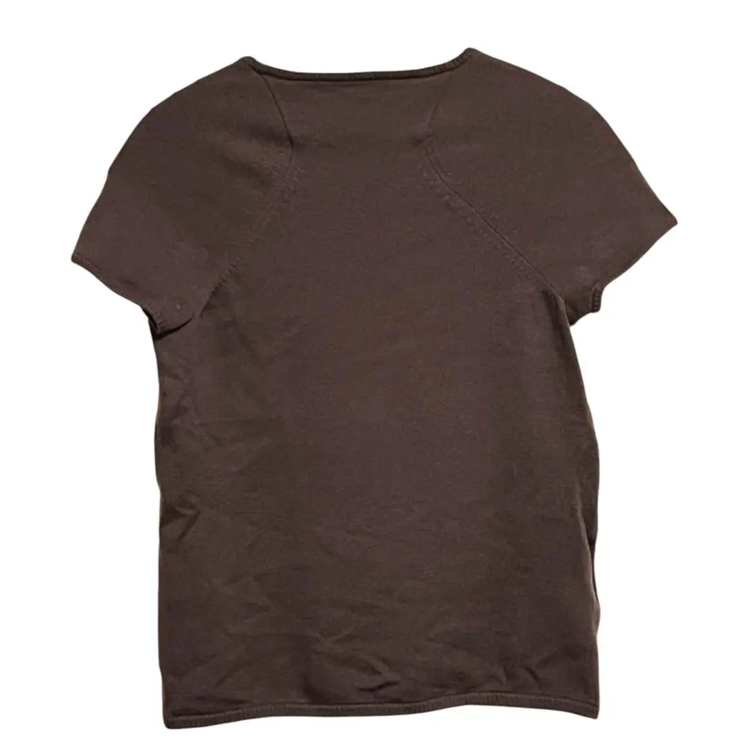 [Good condition] DKNY Short-sleeved Wool Knit Brown 210.KR.N2 P (7 size)