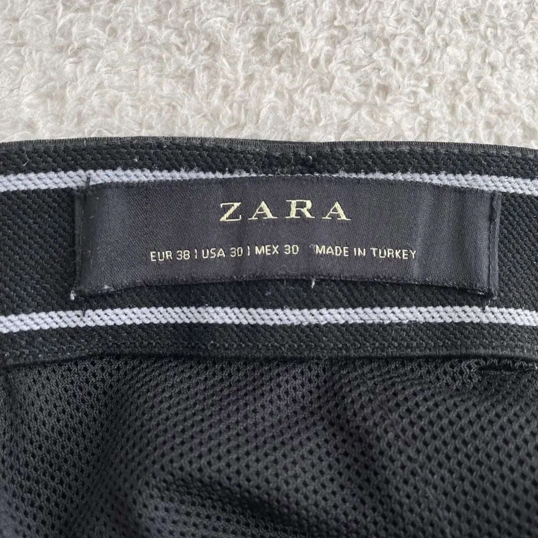 Zara Slacks Pants Black Stretch Straight Office Casual