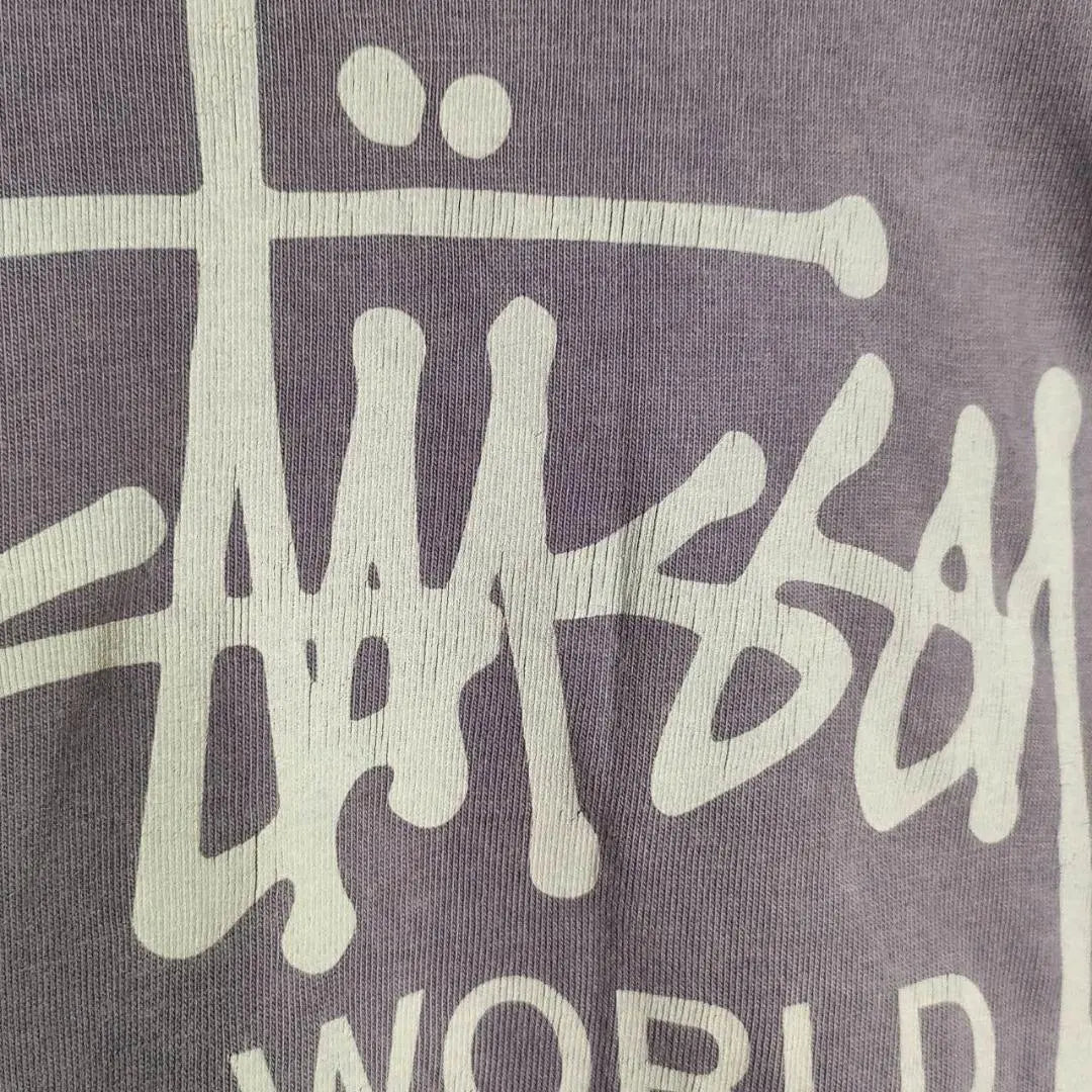 [Popular model] Stussy ☆ World Tour Center Big Logo T -shirt Purple