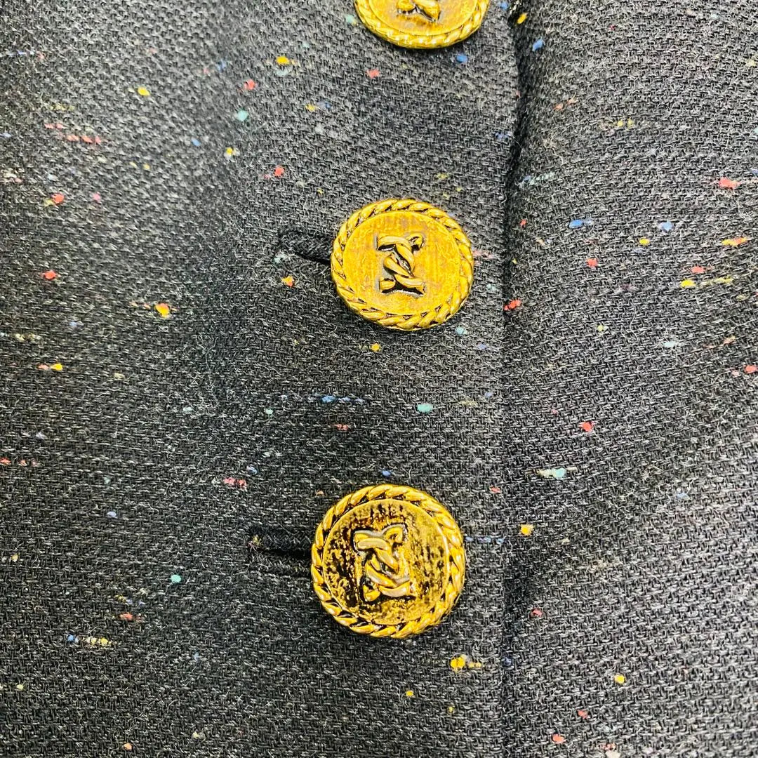 [Beauty] Nuance Collection Gold button Multicolor Tailored Jacket | 【美品】ニュアンスコレクション　金ボタンマルチカラーツイードテーラードジャケット