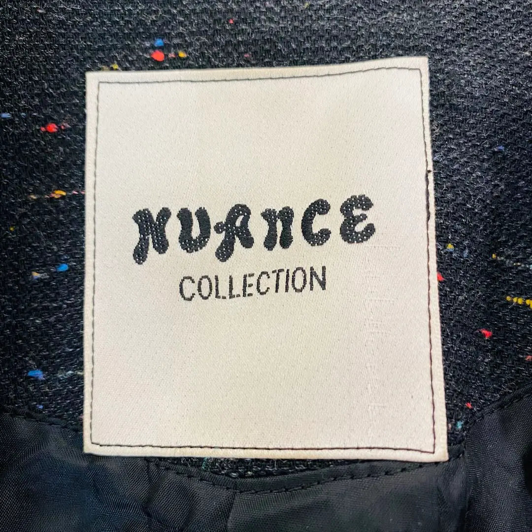 [Belleza] Colección Nuance Chaqueta de sastre multicolor con botones dorados | 【美品】ニュアンスコレクション 金ボタンマルチカラーツイードテーラードジャケット