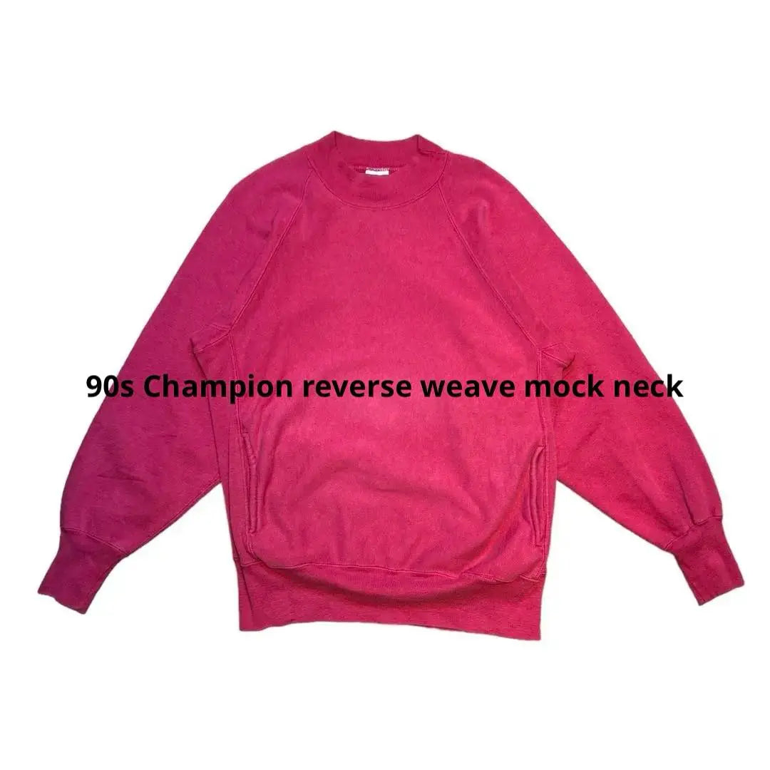 90s Champion Reverse Weave Mock Neck Red Pocket | 90s Champion reverse weave モックネック　赤　ポケット