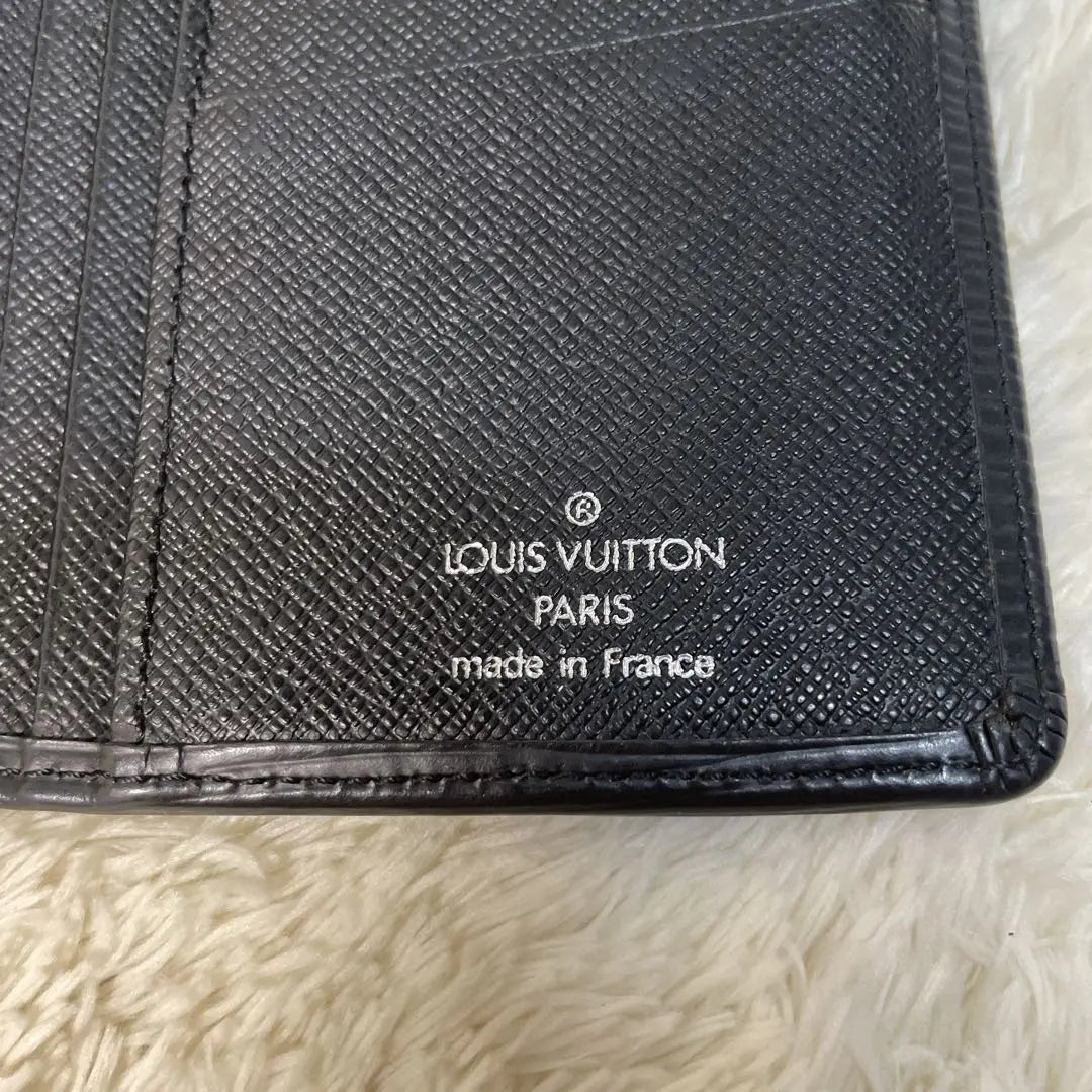 ✨Buen estado✨Louis Vuitton Epi Portefeuille Braza Cartera larga Cuero genuino negro Cuero de vaca