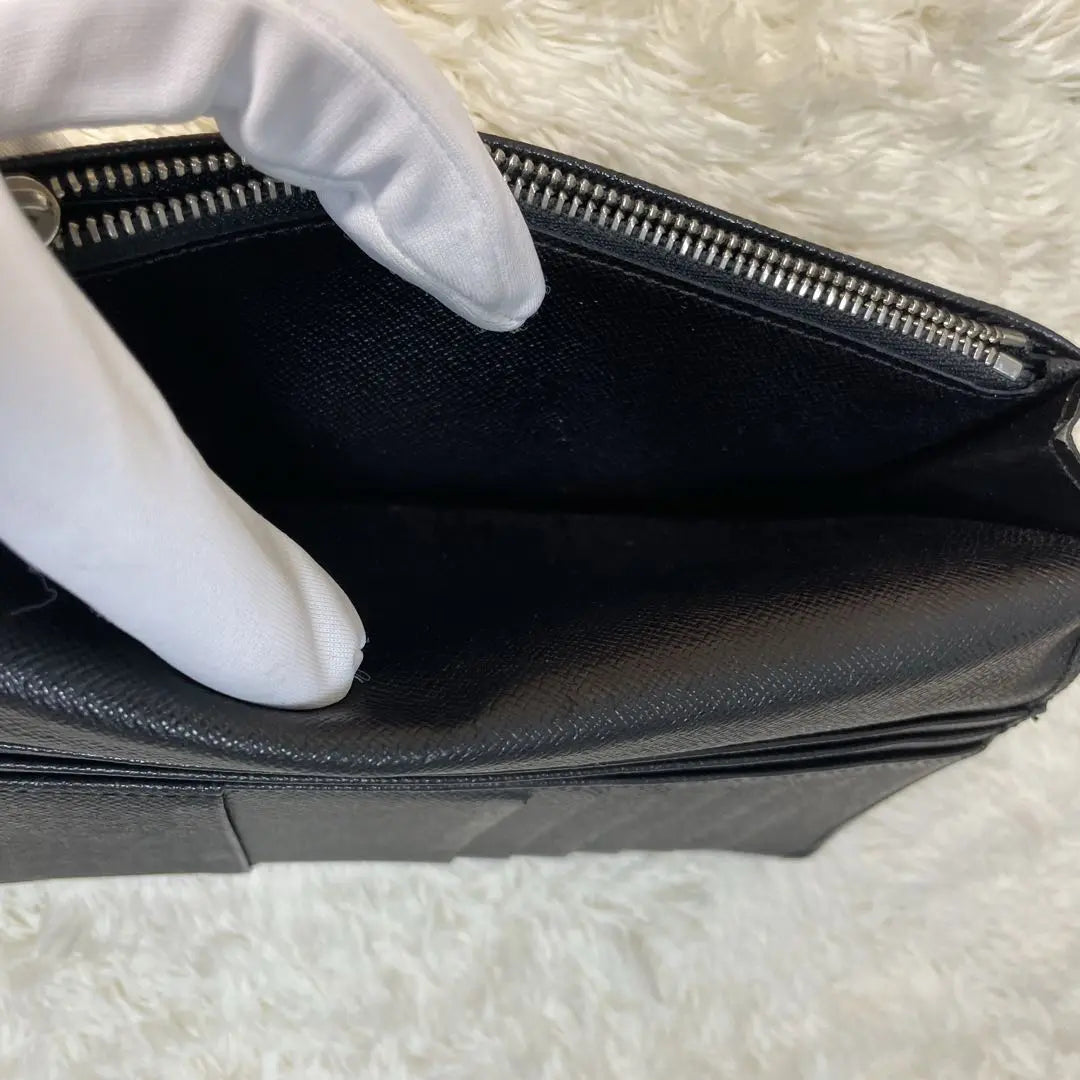 ✨Buen estado✨Louis Vuitton Epi Portefeuille Braza Cartera larga Cuero genuino negro Cuero de vaca