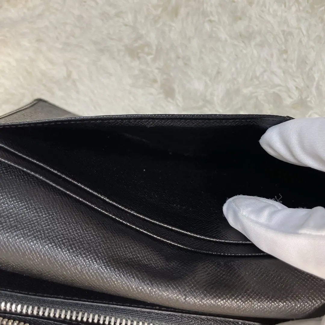 ✨Buen estado✨Louis Vuitton Epi Portefeuille Braza Cartera larga Cuero genuino negro Cuero de vaca