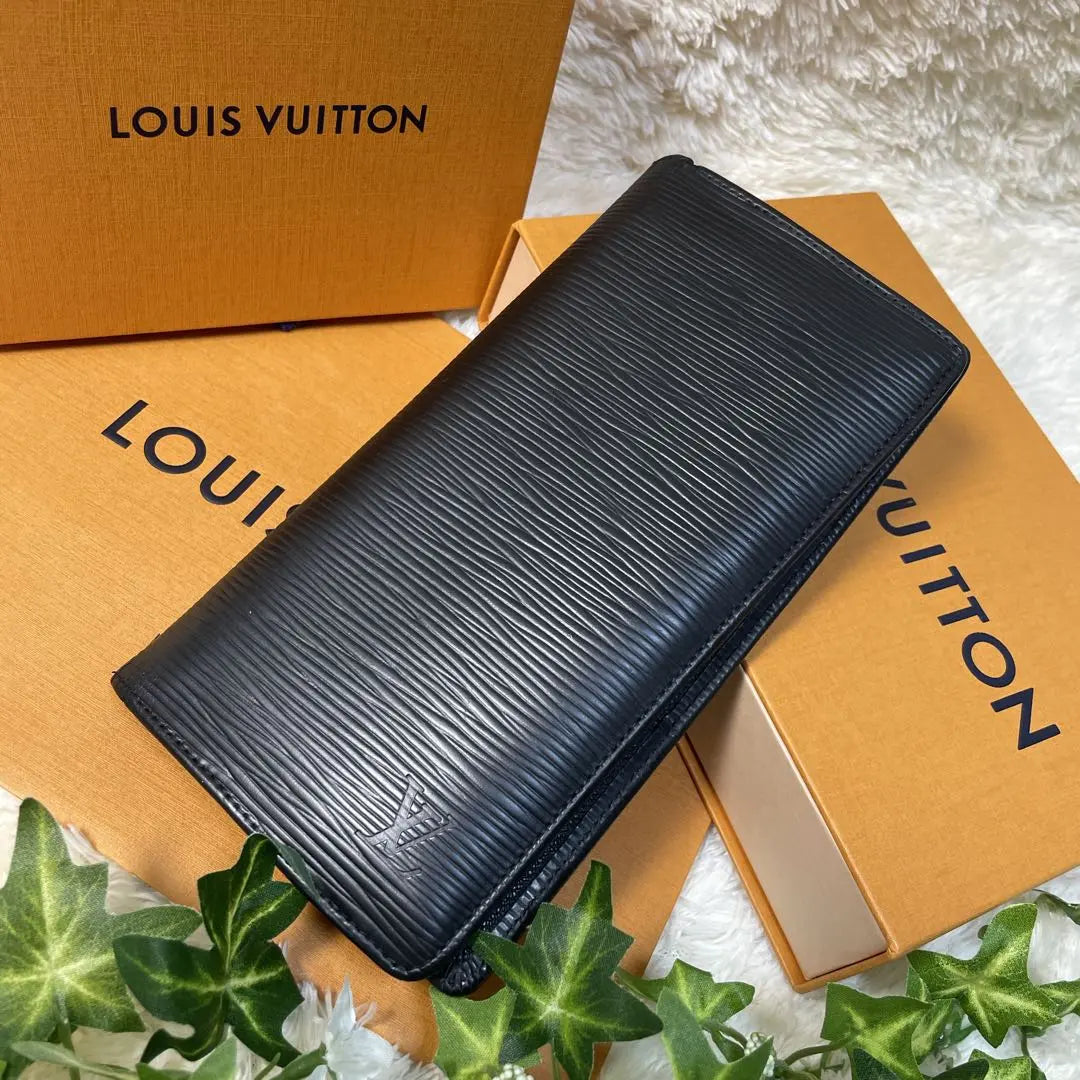 ✨Good condition✨Louis Vuitton Epi Portefeuille Braza Long Wallet Black Genuine Leather Cow Leather