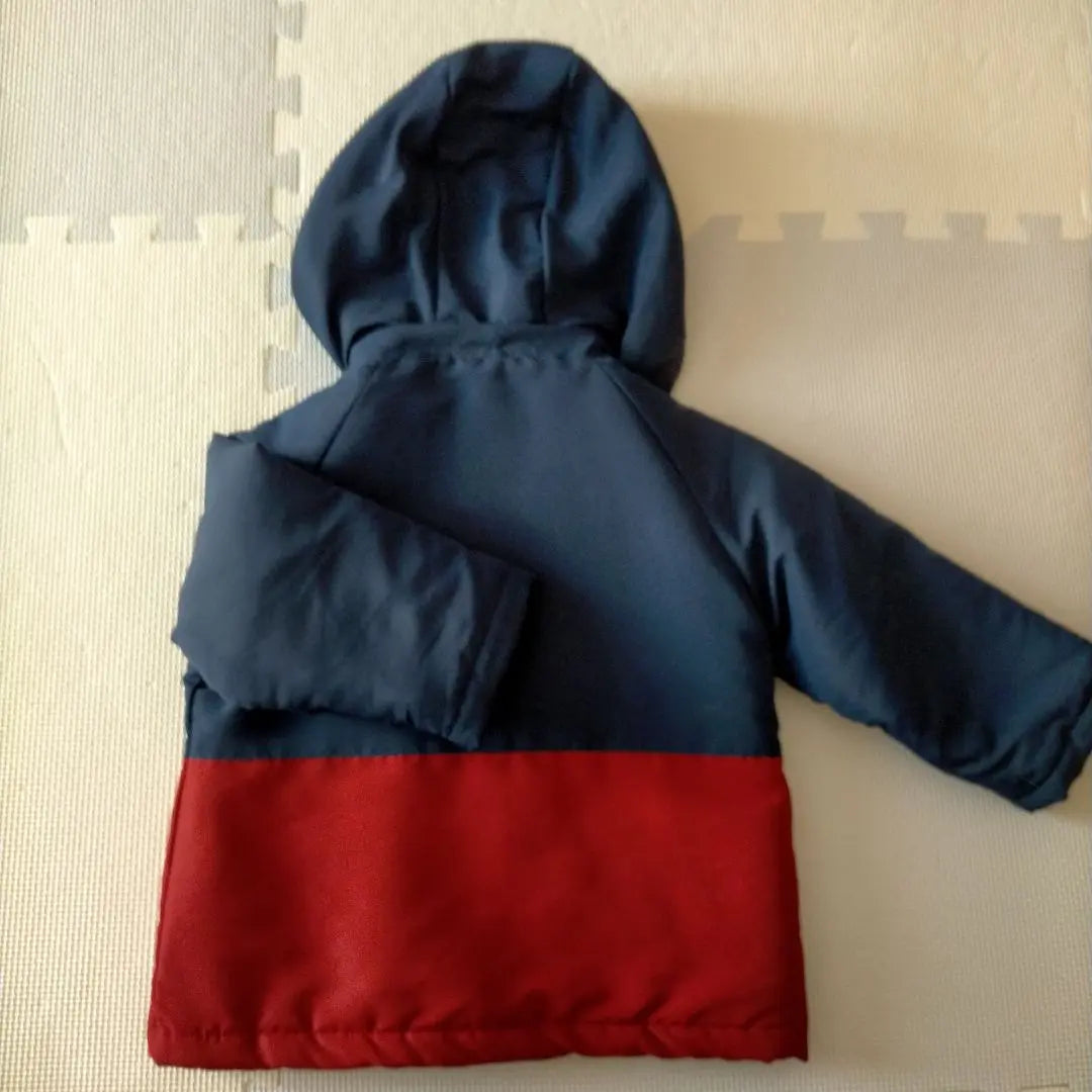 Navy / red food batting coat | ネイビー・赤 フード付き中綿コート