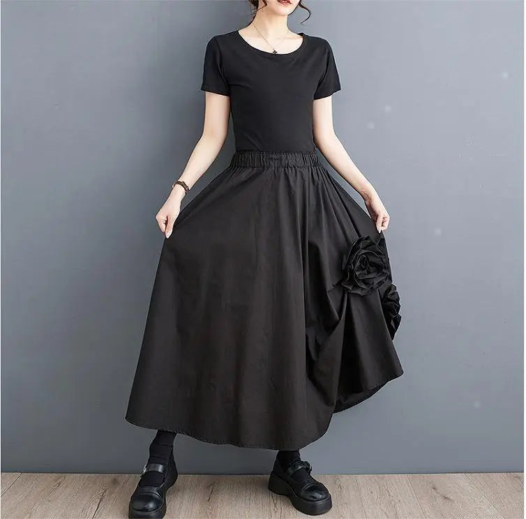 Large Size Women's Skirt Flower Spring/Summer/Autumn New