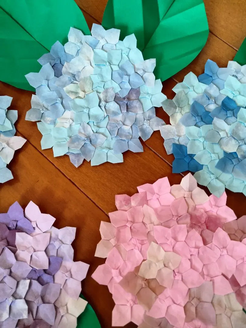 Wall decoration *June hydrangea 5-piece set *Handmade origami day service *L