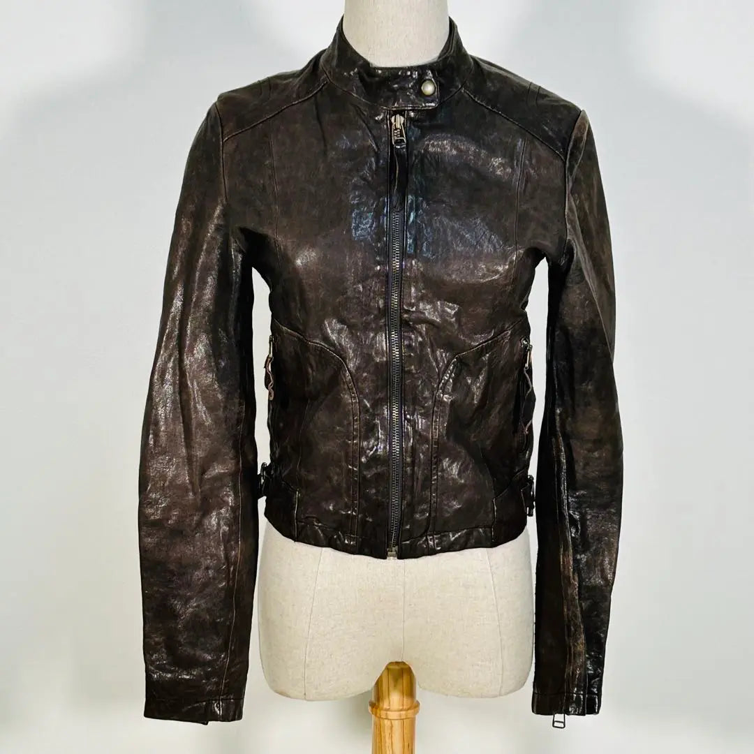 Genuine Leather Riders Jacket Heisei Gal Y2K There is a jin | 本革 ライダース ジャケット 平成ギャル Y2K 風格 使い込んだ あじのある