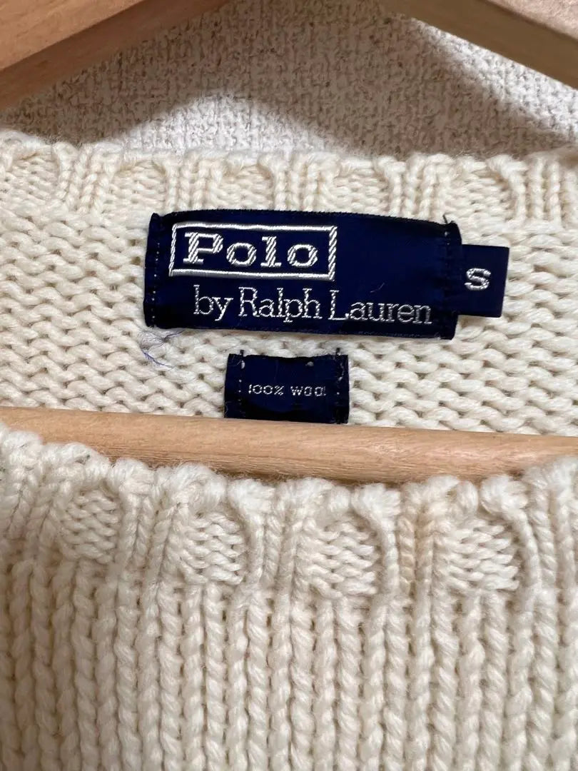 ★Ralph Lauren Men's Wool Knit Sweater Off-White Old