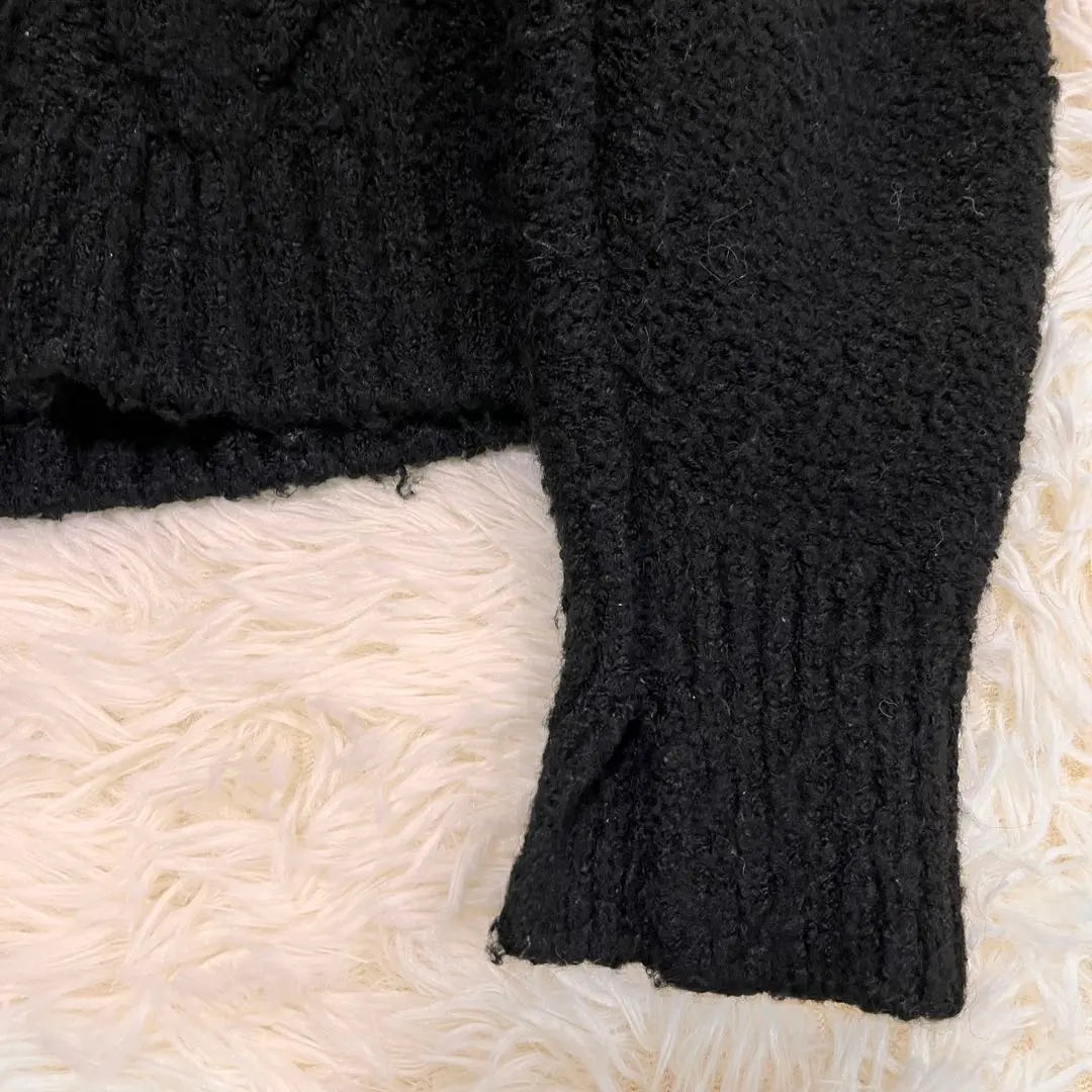 y4496 Junne Garcon cable knit long sleeve knit L black adult women