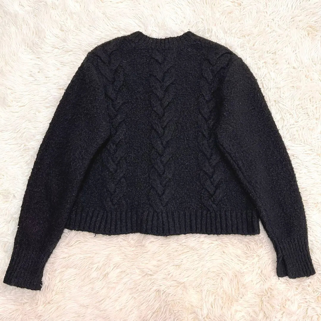 y4496 Junne Garcon cable knit long sleeve knit L black adult women