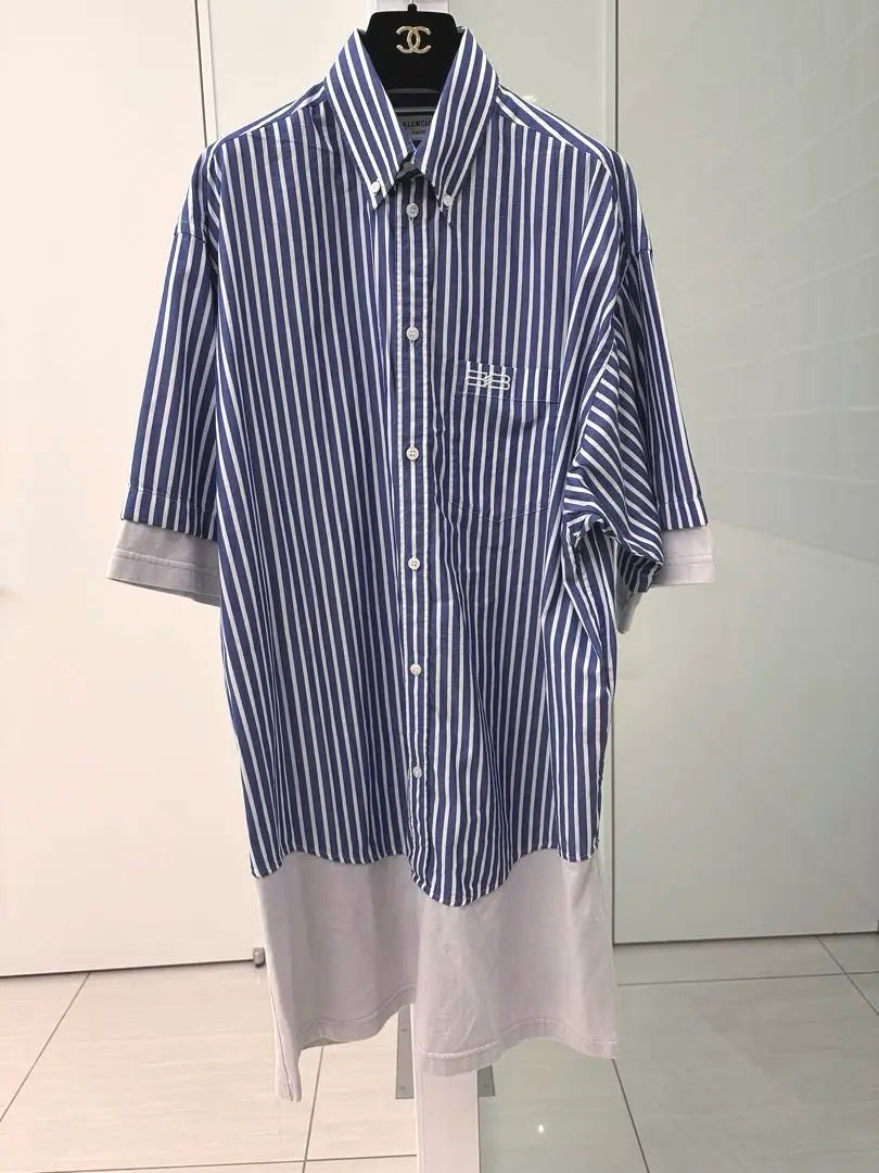 [BALENCIAGA] Camisa oversize de rayas en capas 36