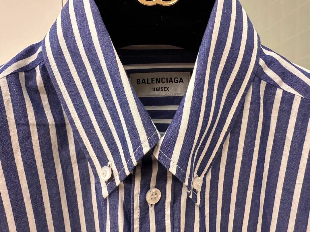 [BALENCIAGA] Over -size striped layered shirt 36