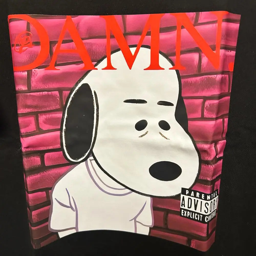 Snoopy Damn Avant-garde T-shirt Short Sleeve Men's New Black