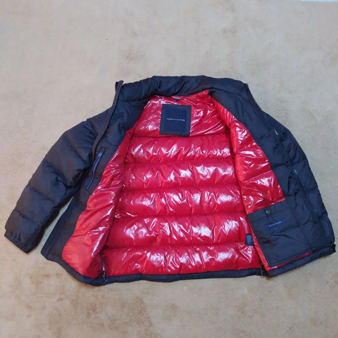 TOMMY HILFIGER Men's Down Jacket Black, Red Lord (Extreme Beauty)