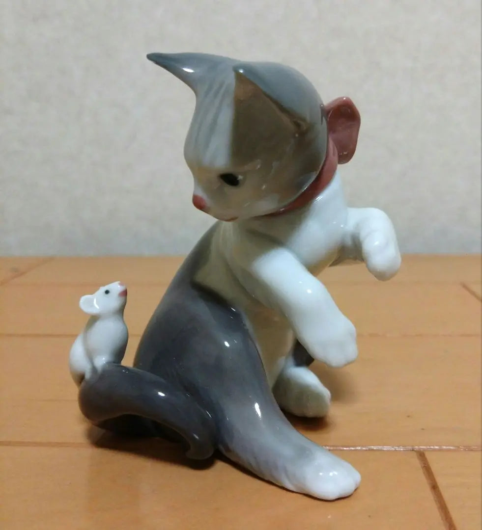 [Extremadamente hermoso] LLADRO Riyadoro Figura de cerámica gatito sorprendido -chan | 【極美品】LLADRO リヤドロ 驚いた仔猫ちゃん 陶器 置物