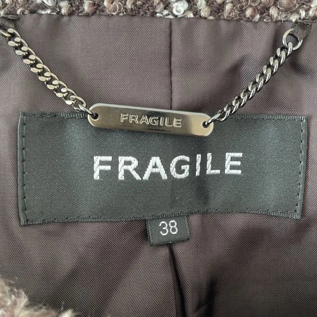 B1324S [Fragile/Frazil] Sin chaqueta de color tweel | B1324S【FRÁGIL/フラジール】ノーカラージャケット ツィード ウール