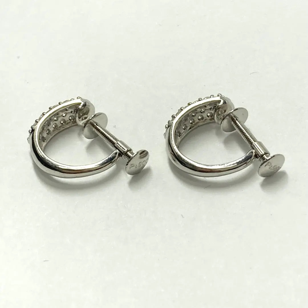 [N1817Y] Pt900 Natural Diamond Earrings