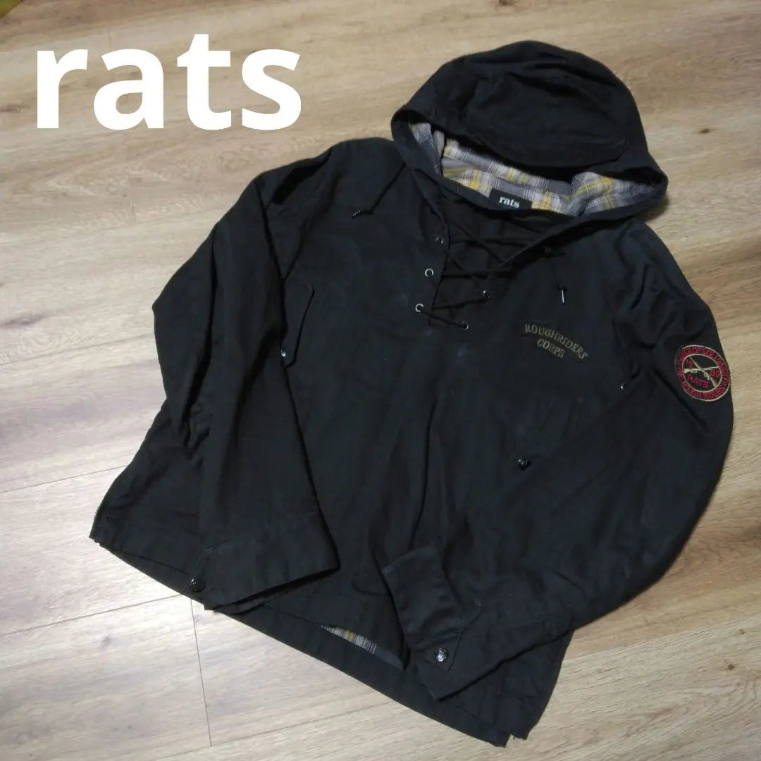 rats military hoodie hooded lace-up jumper jacket rare