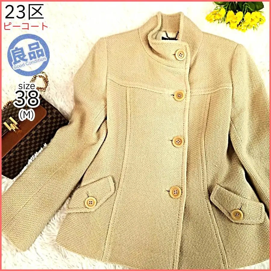 [Good product] 23 Ward Peacoat Current Women's 38 M Ivory [T480]