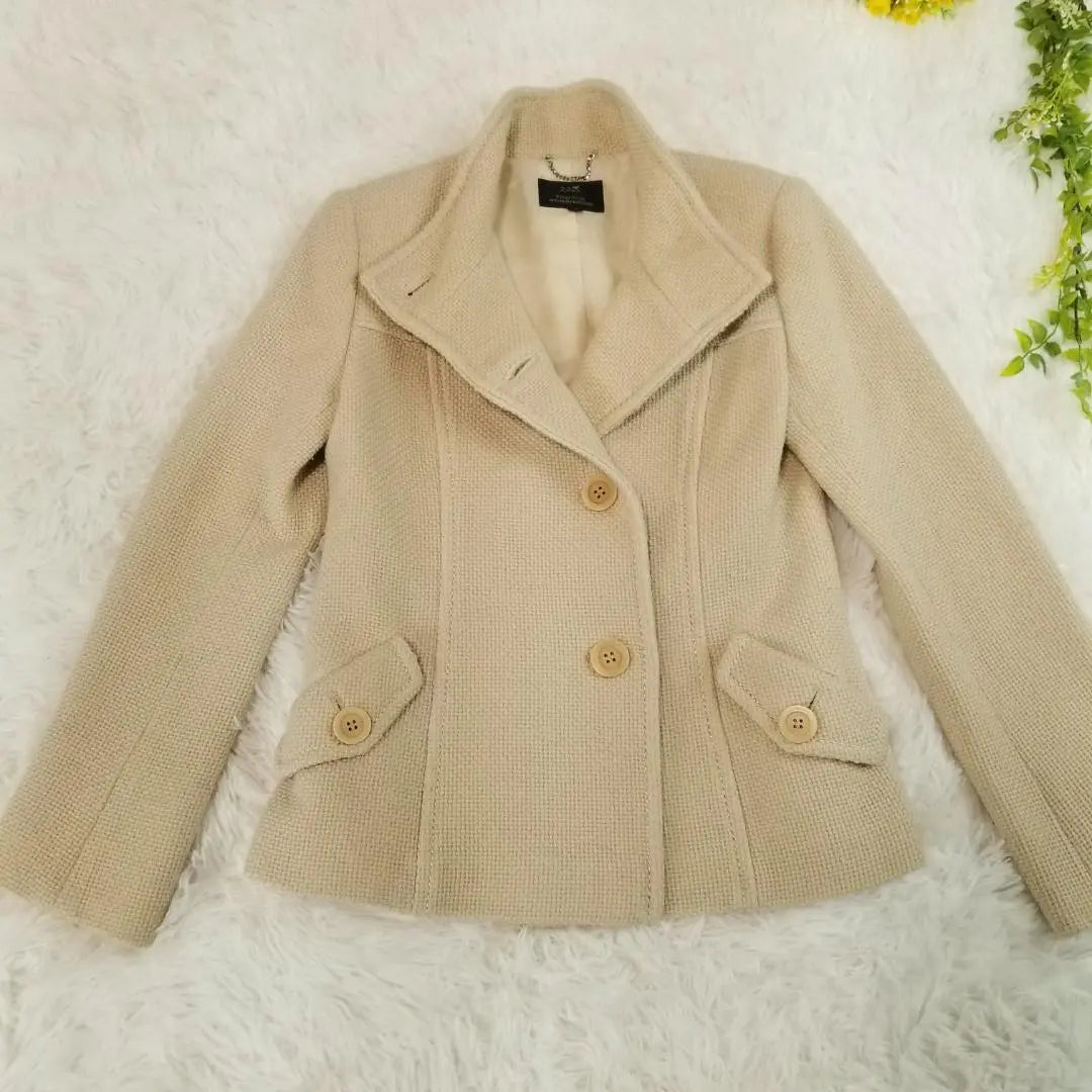 [Good product] 23 Ward Peacoat Current Women's 38 M Ivory [T480]