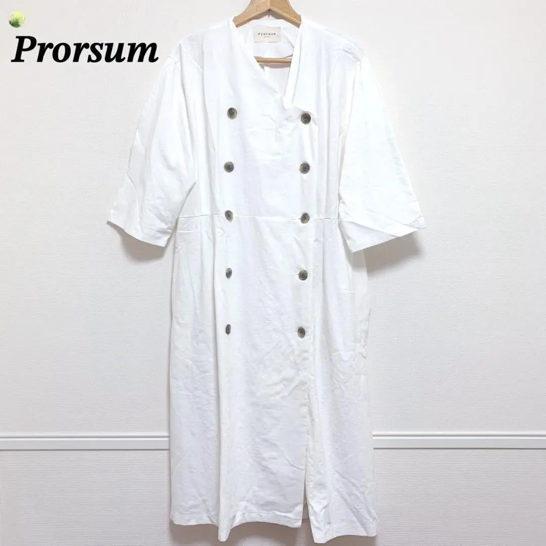 Prorsum coat, short sleeve, women's, white, size LL equivalent, made in Korea