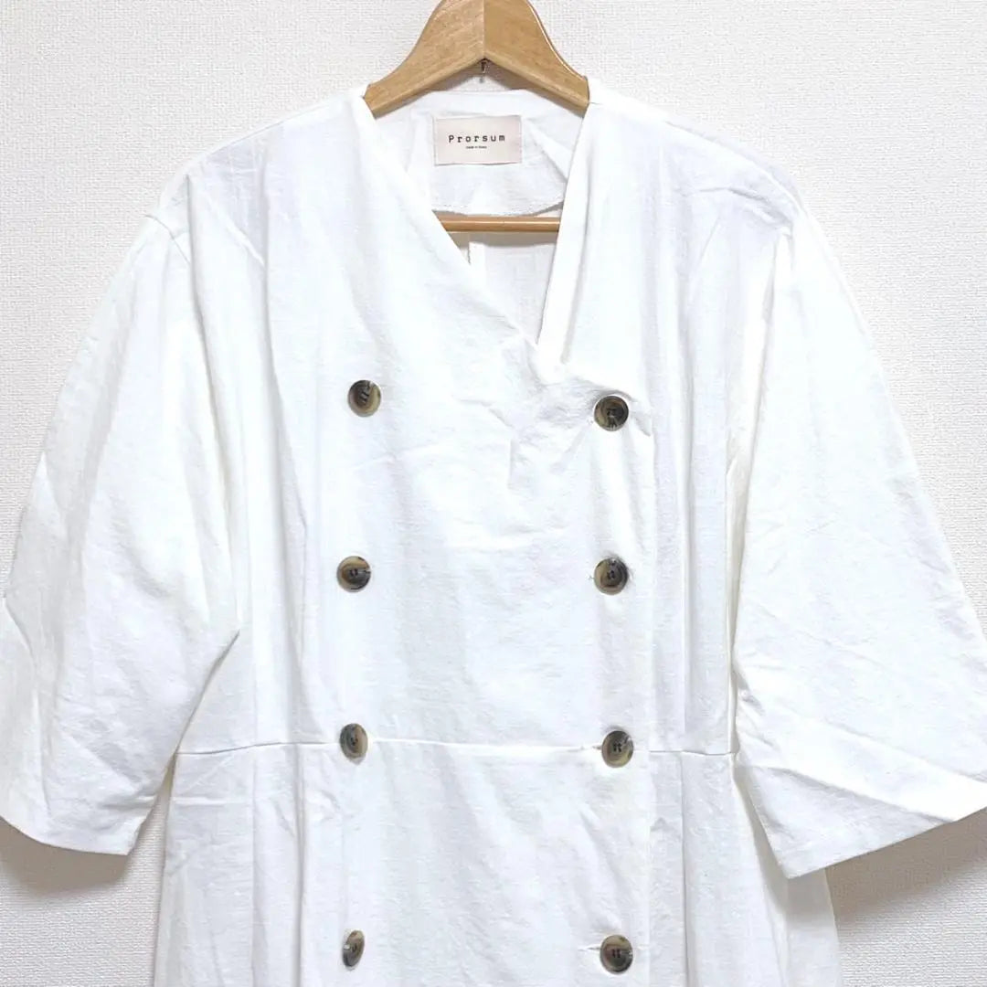 Prorsum coat, short sleeve, women's, white, size LL equivalent, made in Korea