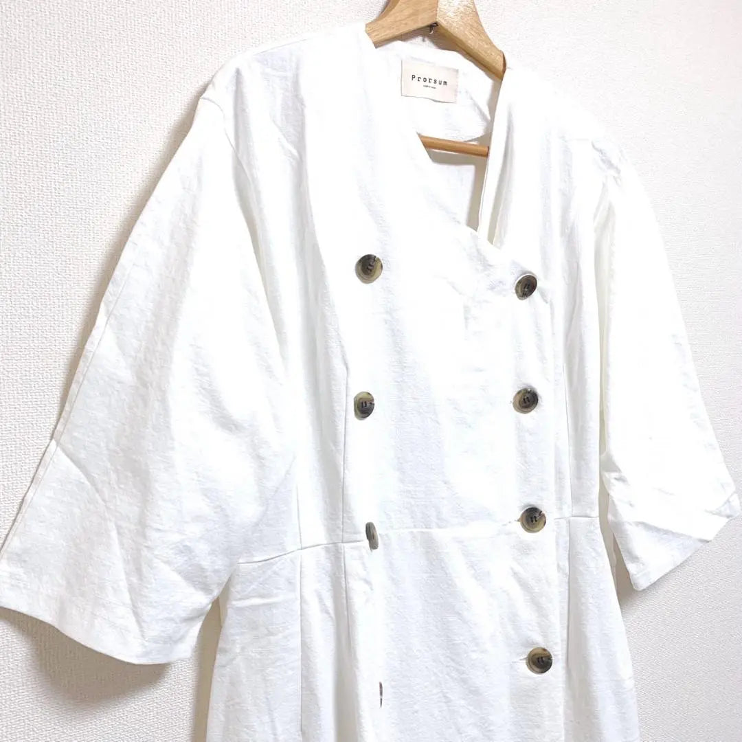 Prorsum coat, short sleeve, women's, white, size LL equivalent, made in Korea