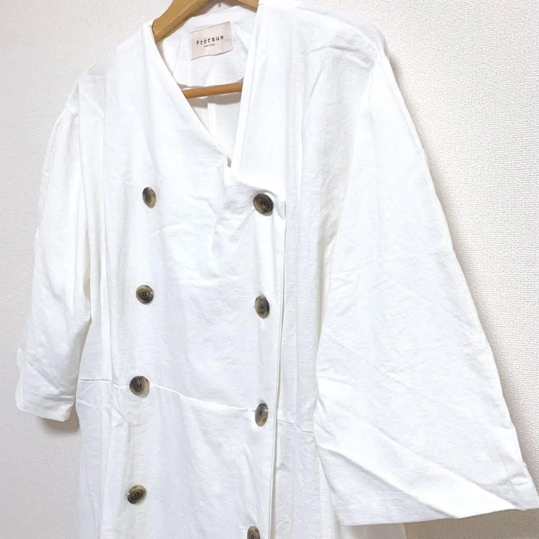 Prorsum coat, short sleeve, women's, white, size LL equivalent, made in Korea