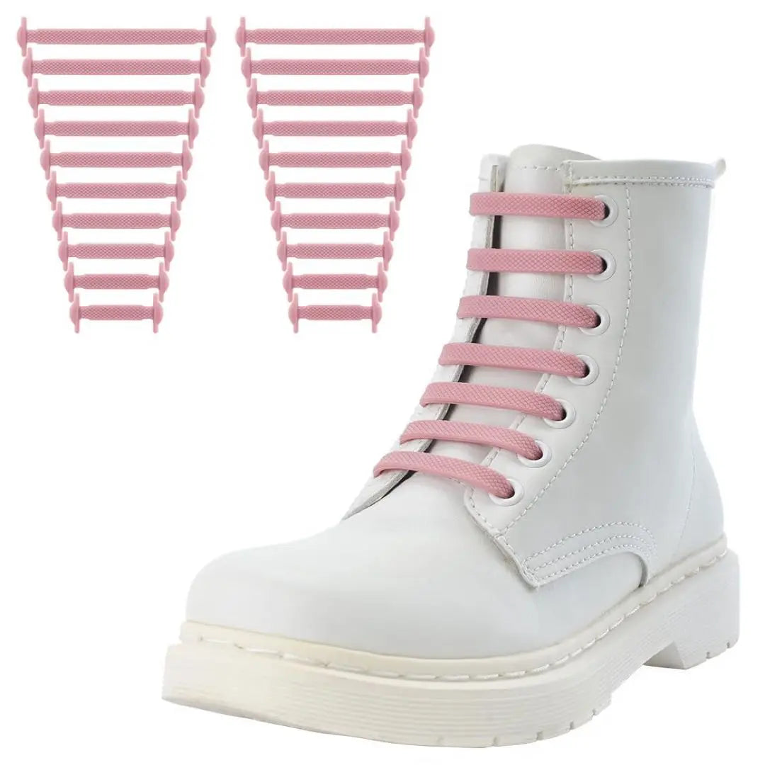 Easy and stylish❣️ Don't tie shoelaces, rubber shoelaces, stretchable shoelaces, pink