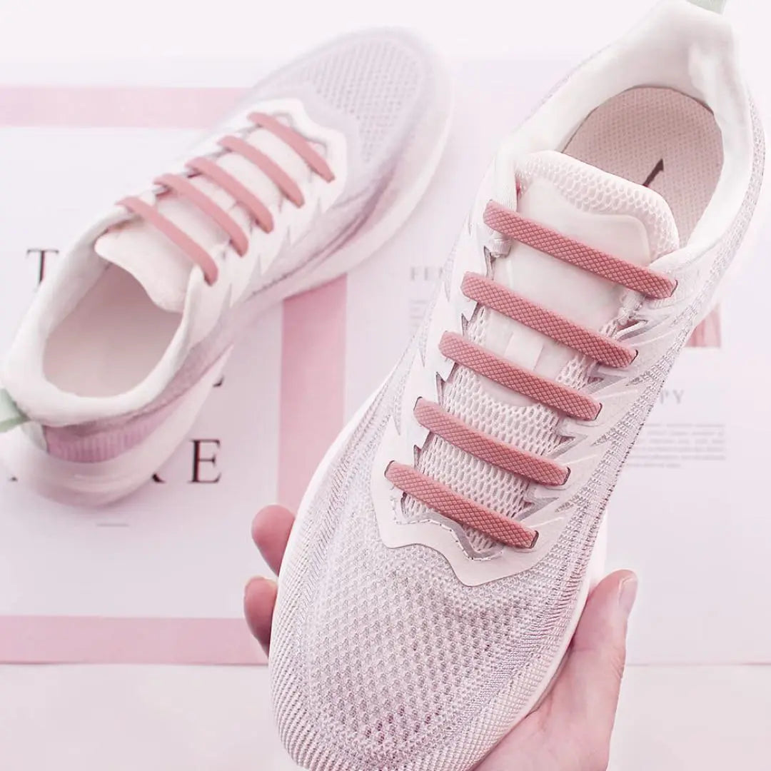 Easy and stylish❣️ Don't tie shoelaces, rubber shoelaces, stretchable shoelaces, pink