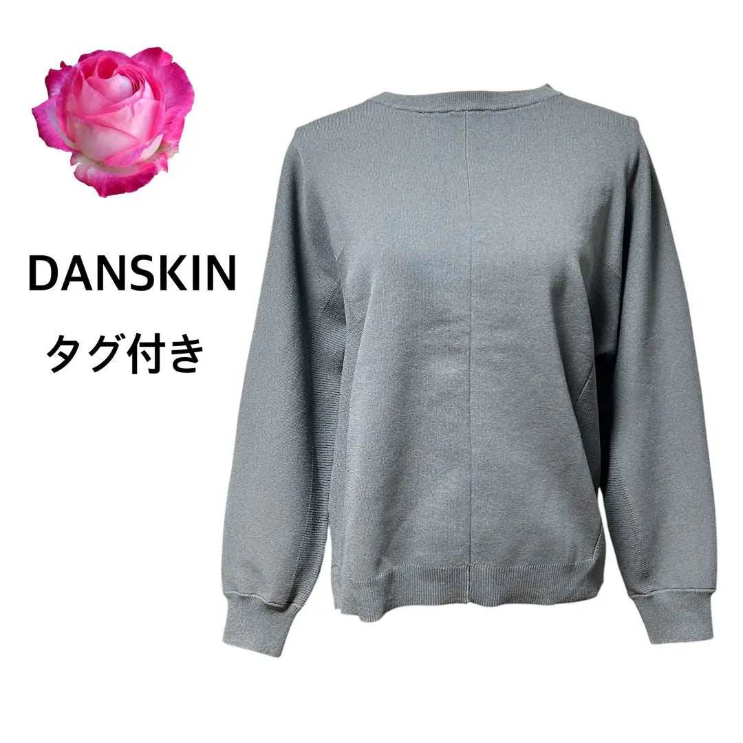 [New tag included] DANSKIN Boat neck knit pullover gray M