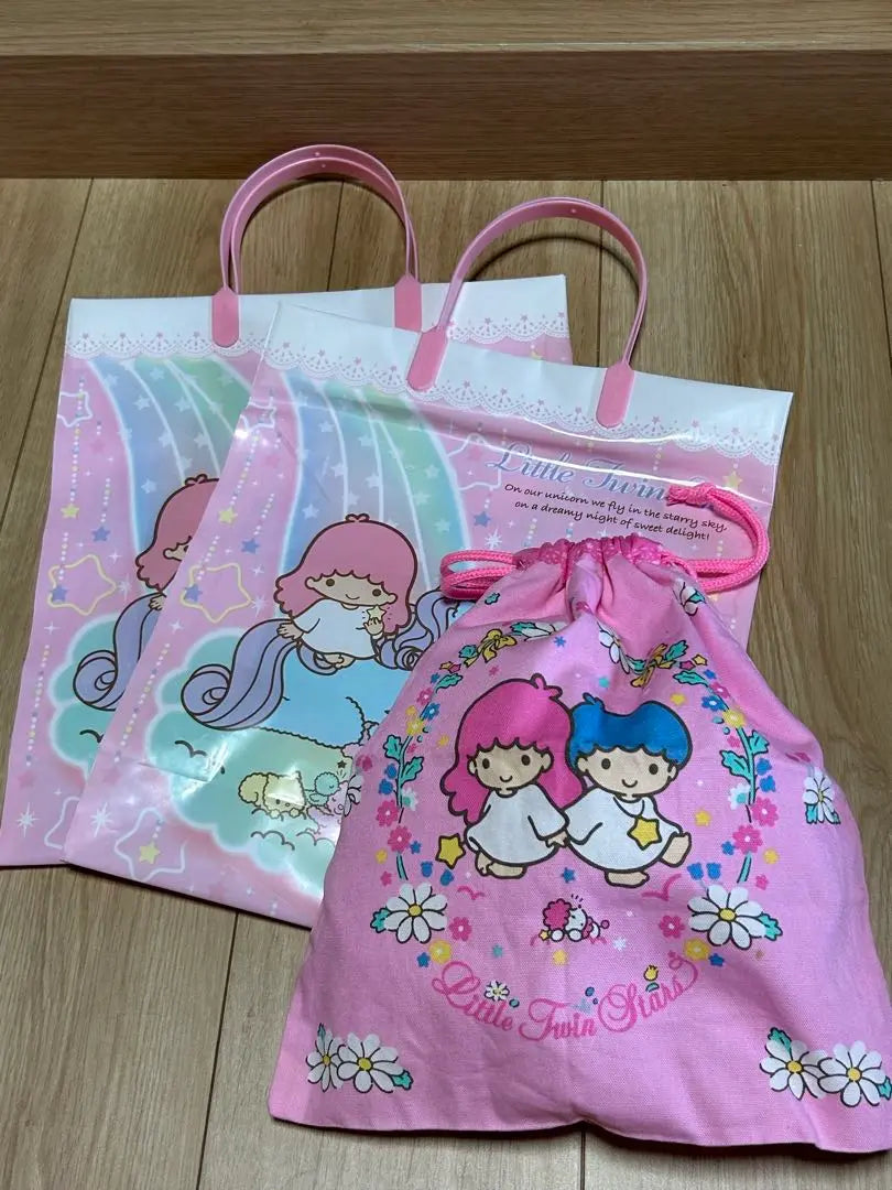 Conjunto de 3 piezas de bolsos Little Twin Stars Fabricado en Japón