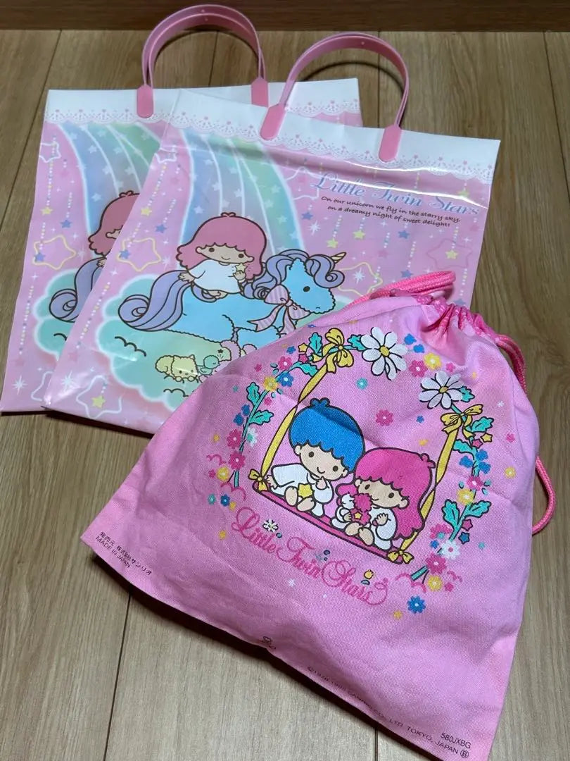 Little Twin Stars Handbag 3-piece set Made in Japan